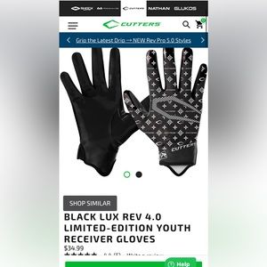 New in package Cutters REV 4.0 Youth football gloves size Medium